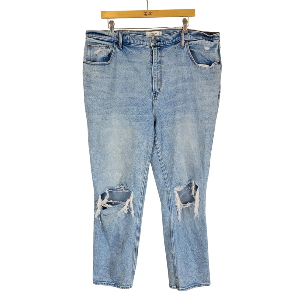 Abercrombie and Fitch The 90s Straight Ultra High Rise Jeans Blue Size 35/20S